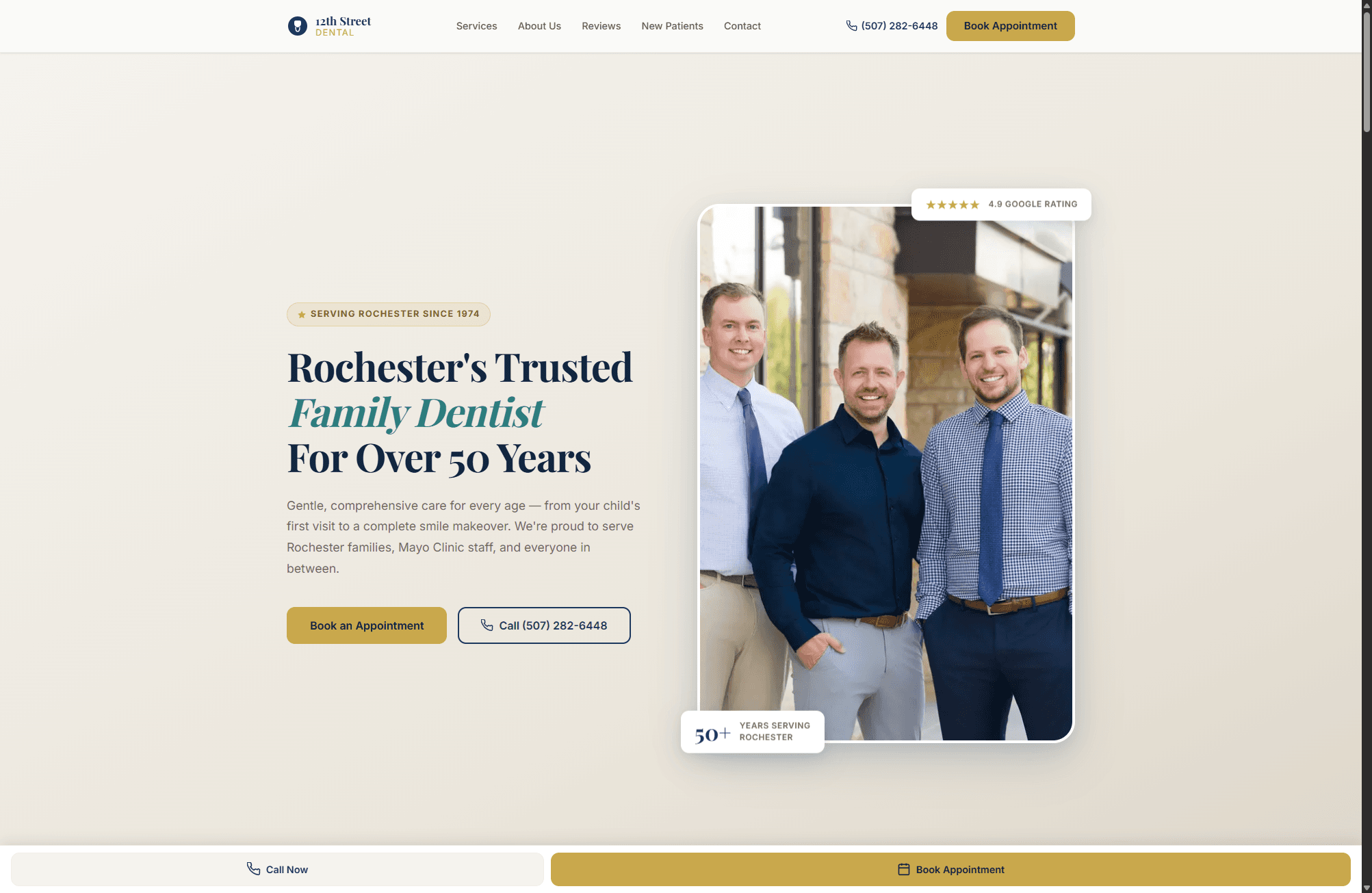 12th Street Dental website screenshot