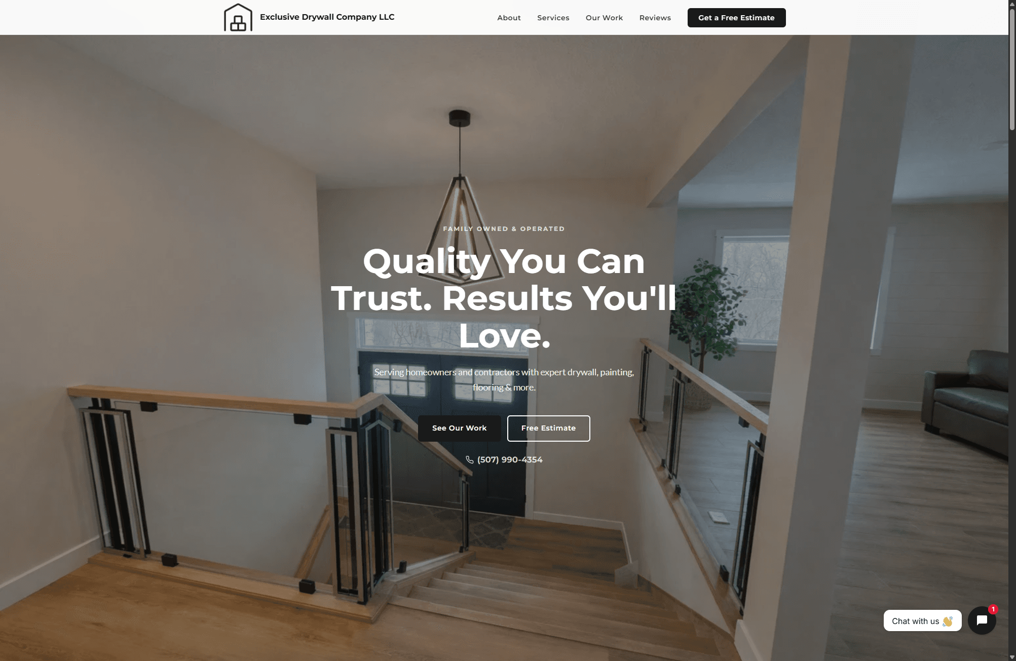 Exclusive Drywall Company website screenshot